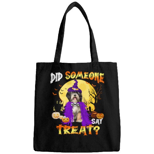 Dog Tibetan Terrier Halloween Did Someone Say Treatpng 395 paw Bags