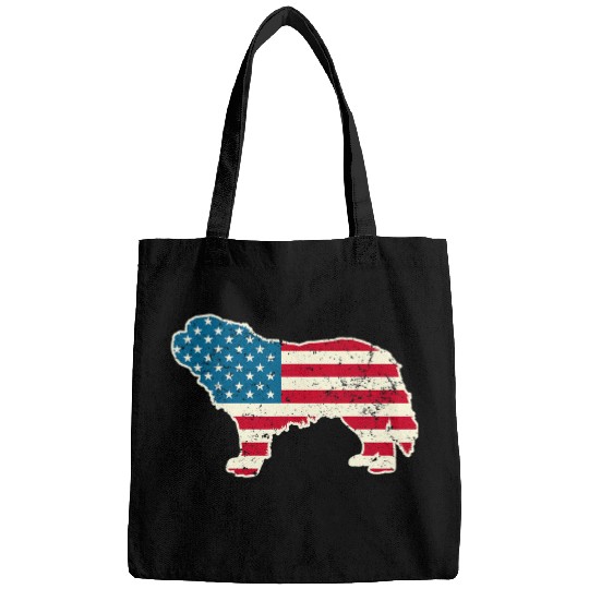 Dog Saint Bernard 4th of July Men Women USA American Flag Dog Bags