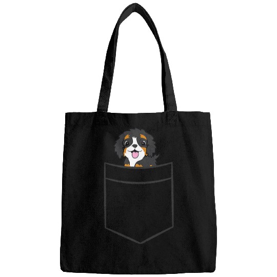 Bernedoodle In A Pocket Cute Bernese Mountain Dog Bags