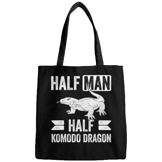 Dragons Half Man Half Komodo Dragon Funny Komodo Dragon Lover Bags