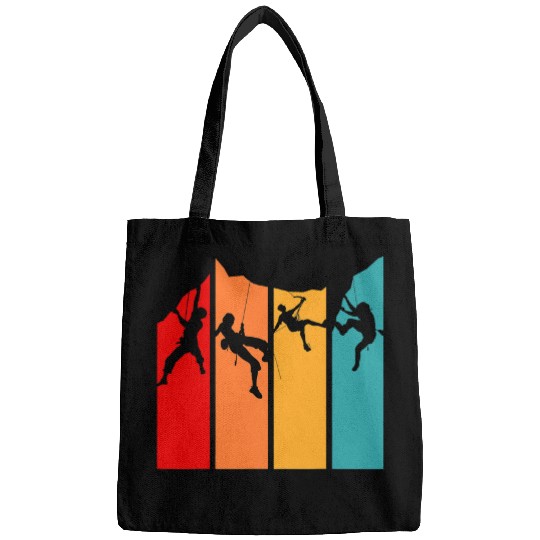 Climbing Climber Boulder Sport Hobby Climber Retro Rock Climbing Climb Bags