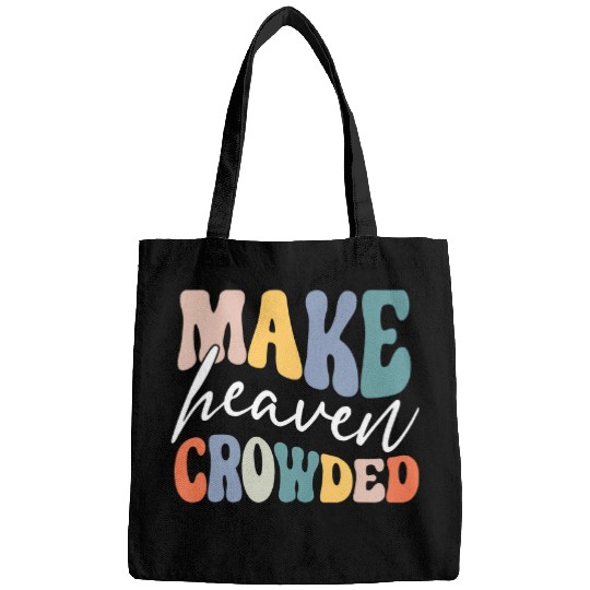 Christian Retro Pastel Make Heaven Crowded apparel Christian apparel S Bags