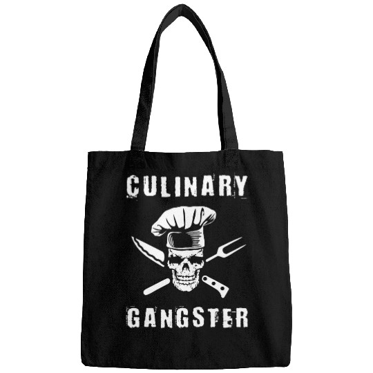 Skeletons Skulls Culinary Gangster Chef Skull Cooking Lover Cook Saying Skull Bags
