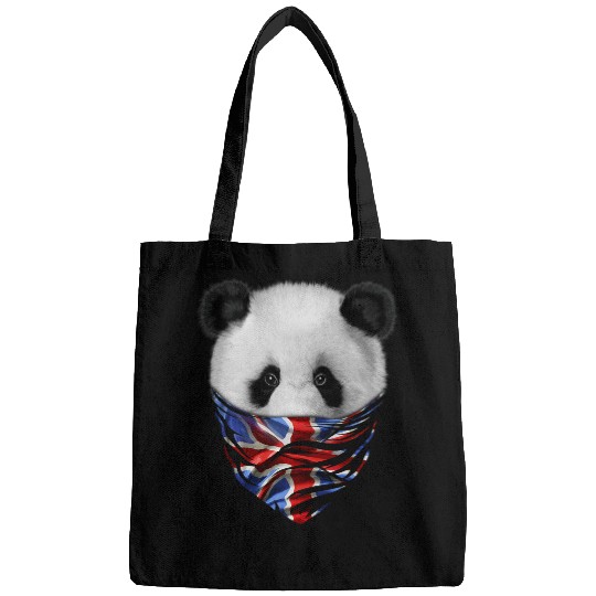 Funny Bear Patriot Giant Panda in British Union Jack Bandana Cute Bears Bags