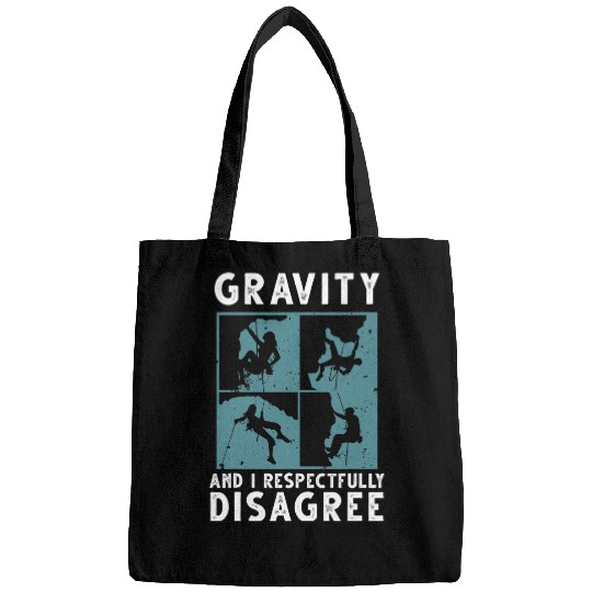 Climbing Climber Funny Rock Climbing Art For Men Women Bouldering Climber Climb Bags