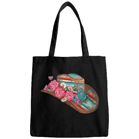 Floral Pink Cowgirls Hat Turquoise Valentines Western Country Bags