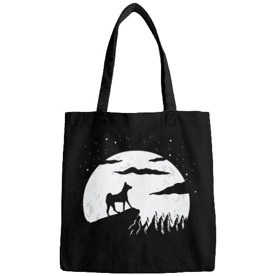 Dog Basenji and Moon Halloween 3 3 Bags