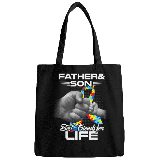 Discover Autism Dad Father and Son bests Friends for Life Autism23 Neurodiverse Bags