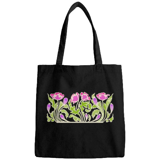 Art Nouveau Floral Flowers Poppies Design Bags