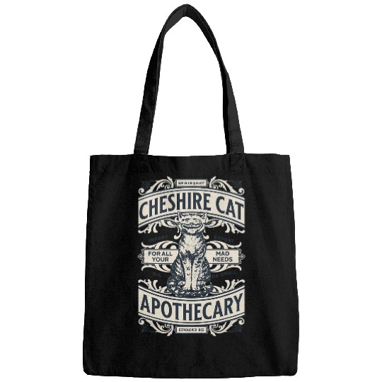 Cheshire Cat Alice in Wonderland vintages Book Design Bags