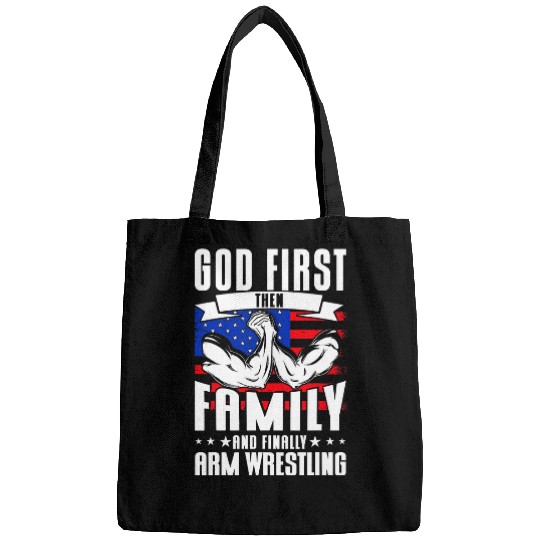 Armwrestling God First Then Family Arm Wrestling Bags