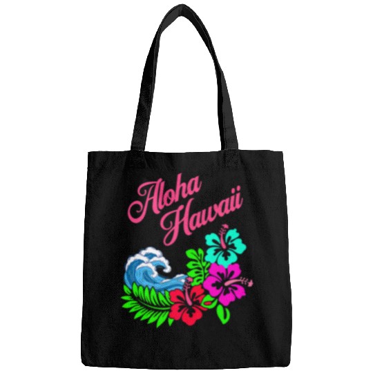 Surf Life Hawaii Plumeria Flower Surfing Waves Surfer Kid Adult Women 1 Bags