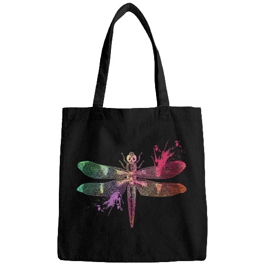 Dragonfly Watercolor Splash Art Animal Lover Bags