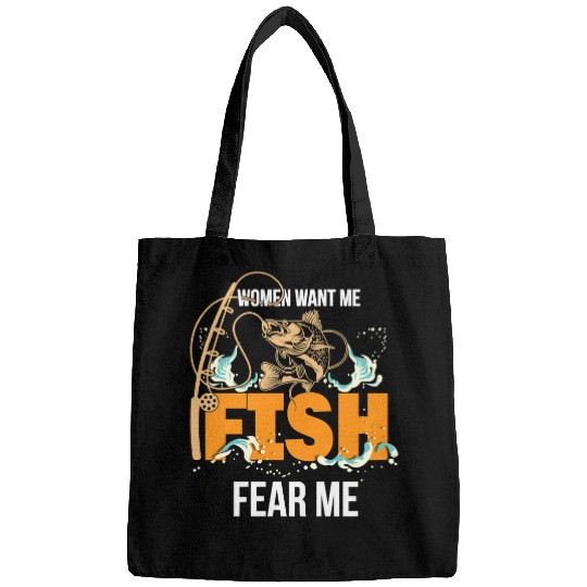 Fishing Fish fear me funny fishing 169 Fisher Hook Fisher Bags