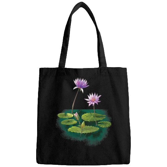 Namaste Yoga Pink Flower Lotus Wild Water Lily Design for Yoga Fitness Meditation Bags