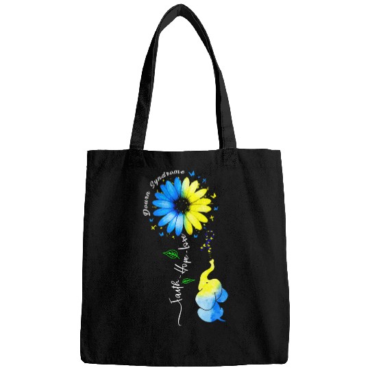 Faith Hope Love Awareness Downs Syndromes the Blue Elephant 2 Bags