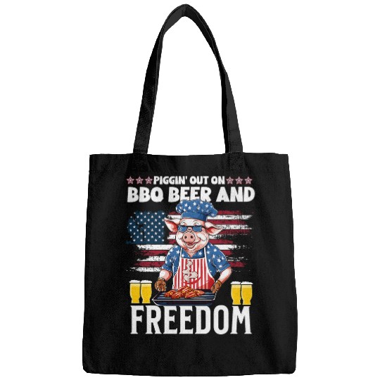 Funny 4th of July Pig Grilling BBQ Party Barbecue Pig Grill Bags