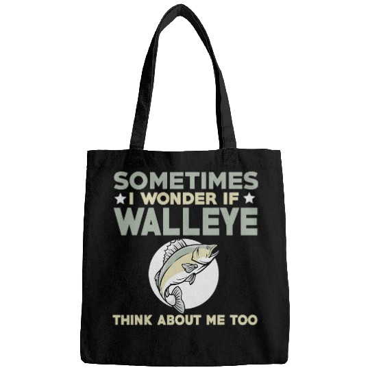Fishing Funny Walleye Fishing Lover Design Freshwater Fish Fishermen Fisher Bags