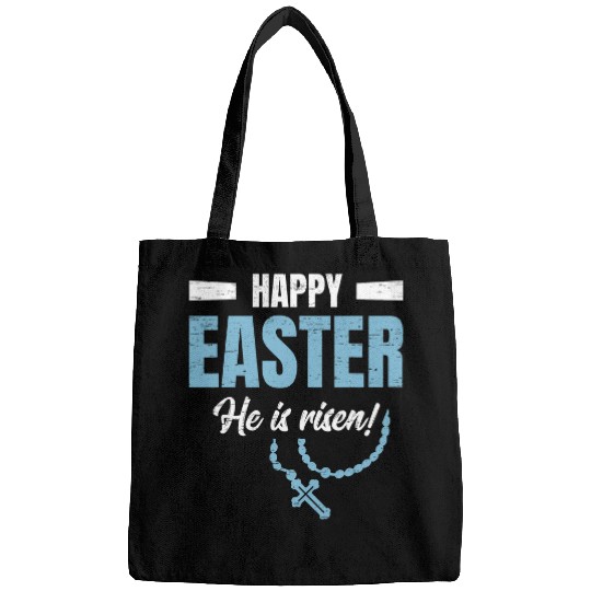Christian Happy Easter he is Risen Jesus Resurrection Egg Rabbit Christ Bags