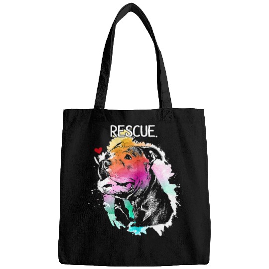 Bully Lover Dog Rescue Dog Adopt Dont Shop Watercolor Pittie Mom 451 Pitbull Dog Bags
