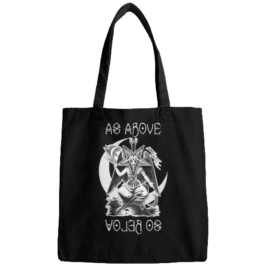 As Above So Below Baphomet Devil Illustration by Levi Bags