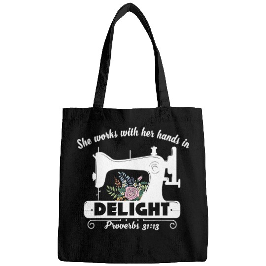 Sewing Machine Bible Christian Quote Sewer Quilter Bags