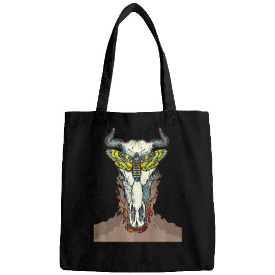 Beast Art Skull Cow Horns Butterfly Mouth Halloween Bags