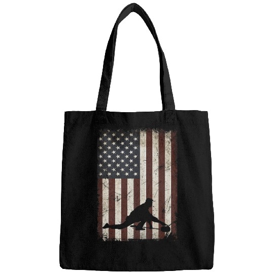 Curling Players Team American Flag vintages Curler Gifts Men Bags