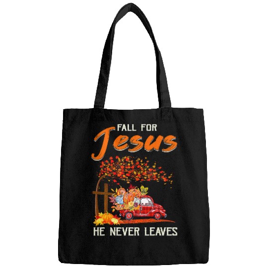 Christian Fall For Jesus He Never Leaves Pumpkin Truck Thanksgiving 32 Bibble Jesus Christ Bags