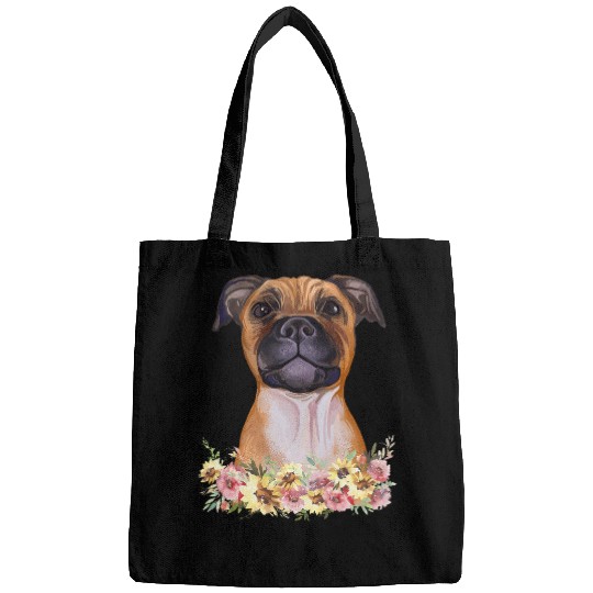 Dog Staffordshire Bull Terrier Floral Staffy Dog Bags