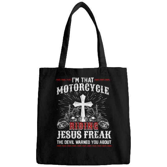 Christian Biker Im That Motorcycle Riding Jesus Freak Faith Christ Bags