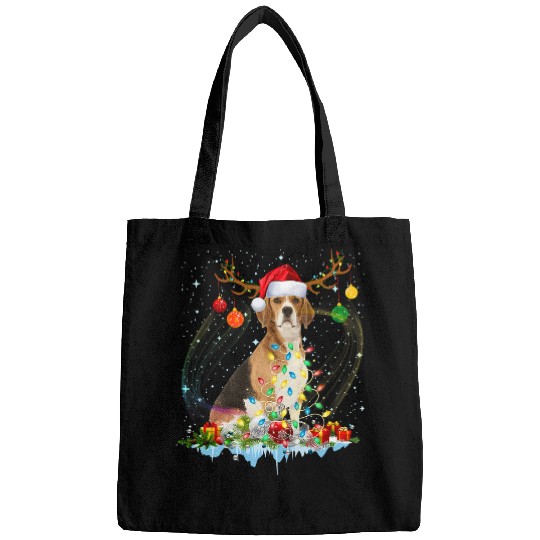 Dog Jack Russell Funny Santa Jack Russell Reindeer Light Christmas57 Bags