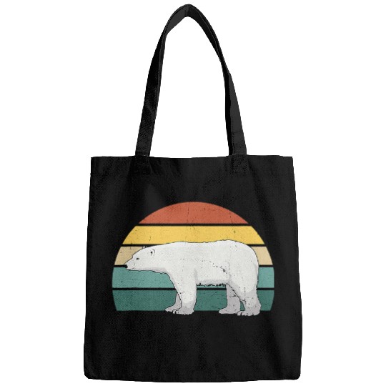 Funny Bear Cute vintages Retro Classic Polar Bear Distressed Cute Bears Bags