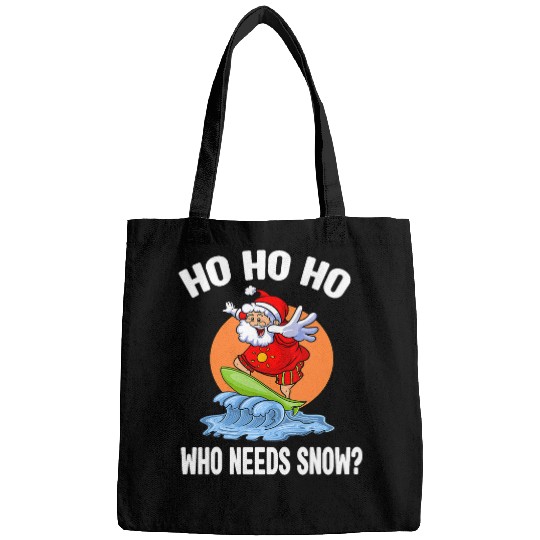 Surf Life Funny Christmas In July Santa Surfing Summer Beach Vacation Bags