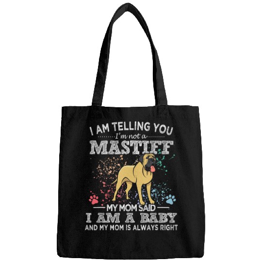 Funny English Mastiff Mom Puppy Baby Dog Mama Mothers Day Bags