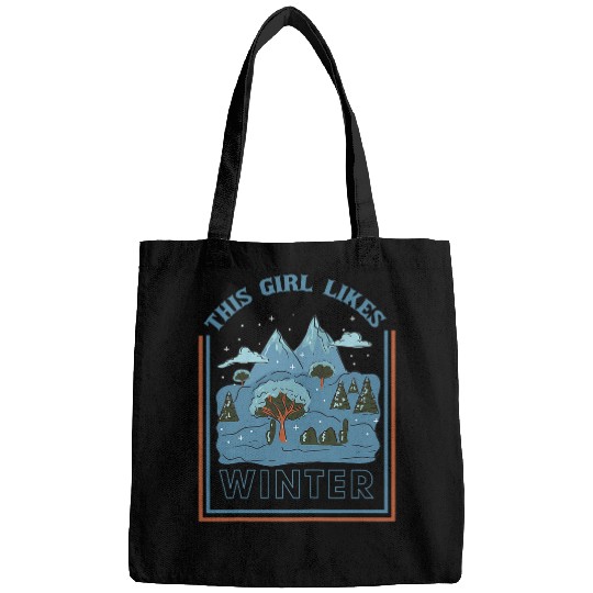 Girl Likes Winter Season Cozy Snow Landscape Bags