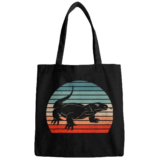 Dragons vintages Komodo Dragon Reptile Retro Sunset Funny Zookeeper Bags