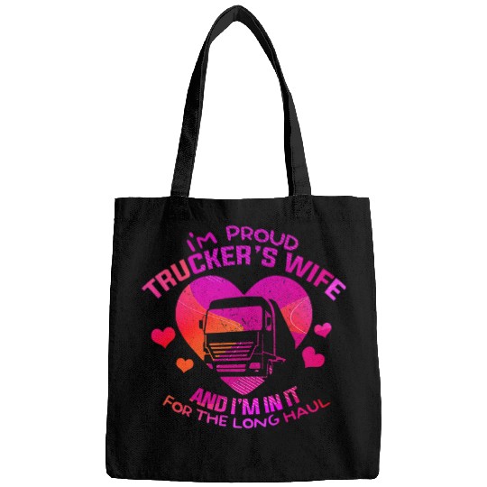 Womens Im Proud Truckers Wife Truck Driver 18 Wheeler Trailer Bags