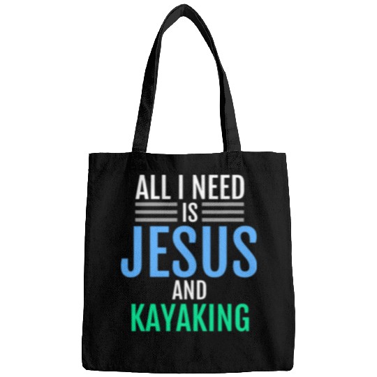 Jesus and Kayaking Christian Kayak Funny Catholic Bags