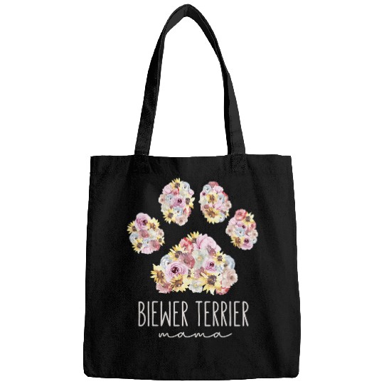 Biewer Terrier Mama Floral Paw Dog Mom Bags