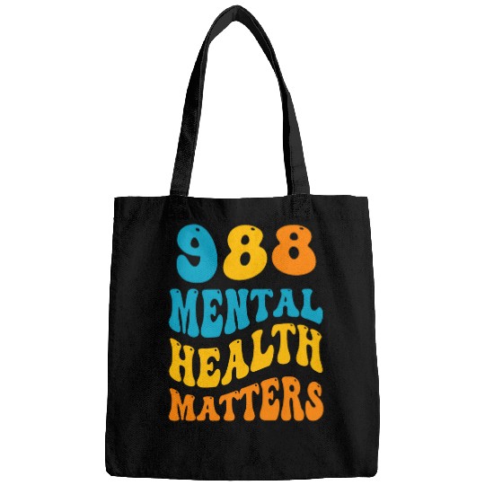 988 Semicolon Mental Health Matters suicides Prevention Retro 4 Bags