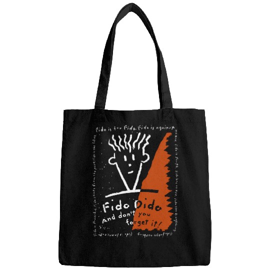 Fido Dido White And Orange Text Frame Bags