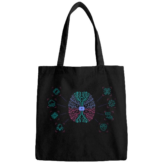 Artificial Intelligence Brain Icon Illustration Future Bags