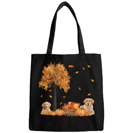 Goldie Autumn Leaf Fall Dog Thanksgiving Halloween 558 Golden Retriever Dog Bags