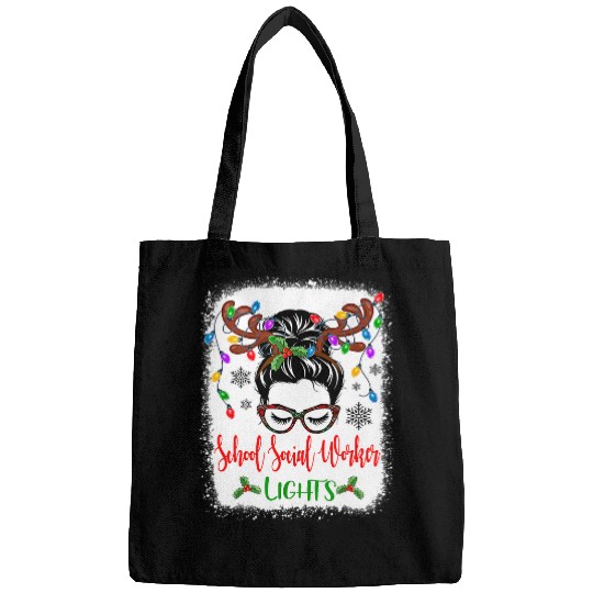 I Love Being School Social Worker Sunflower Christmas Pajama Bags