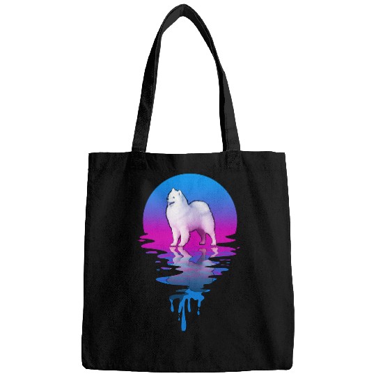 Dog Samoyed vintages Retro Sunset Samoyed Bags