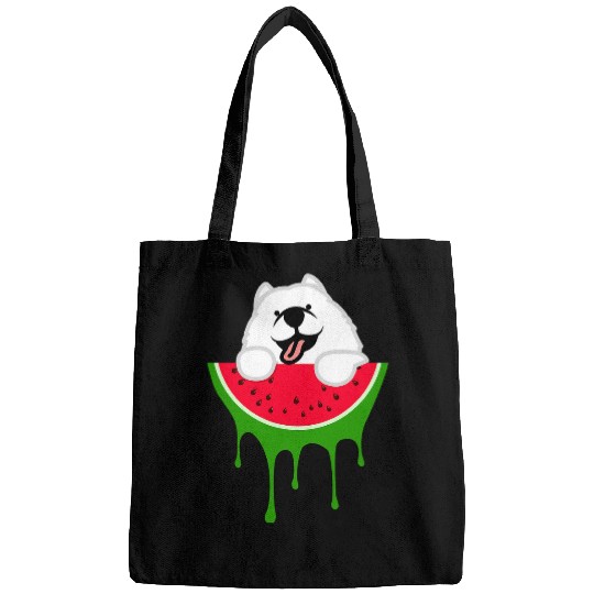 Dog Samoyed Watermelon Samoyed Dog Lover Summer Fruit Bags