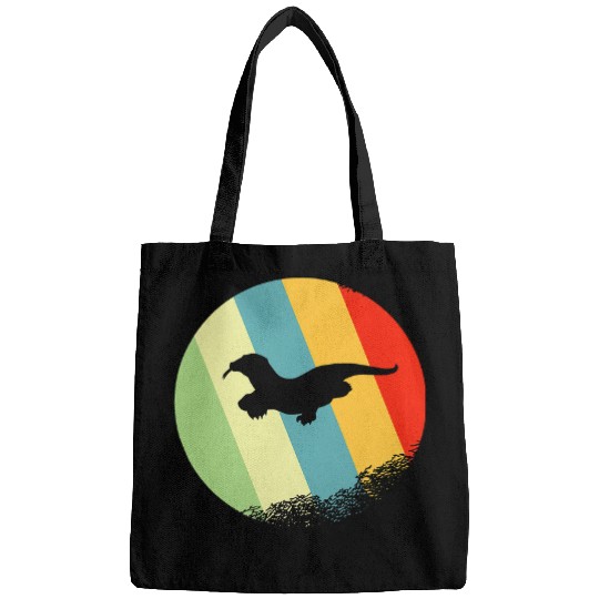Dragons Komodo dragon Animal Round with Retro Colors Bags