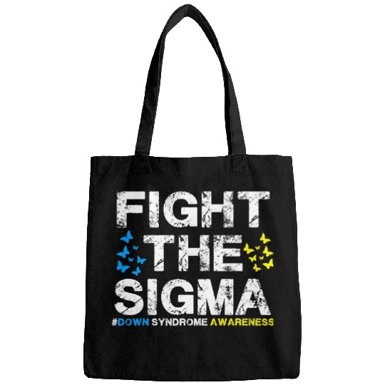 Fight the Sigma Down Syndromes Awareness Month Blue Yellow Bags