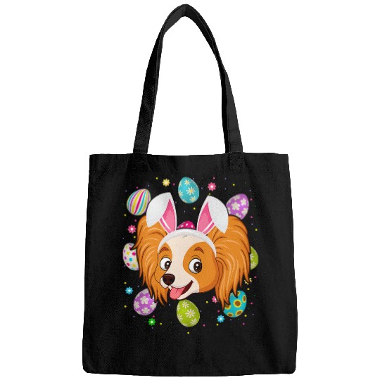 Dog Papillon Easter Egg Lover Bunny Ear Papillon Dog Face Easter Sunday Bags